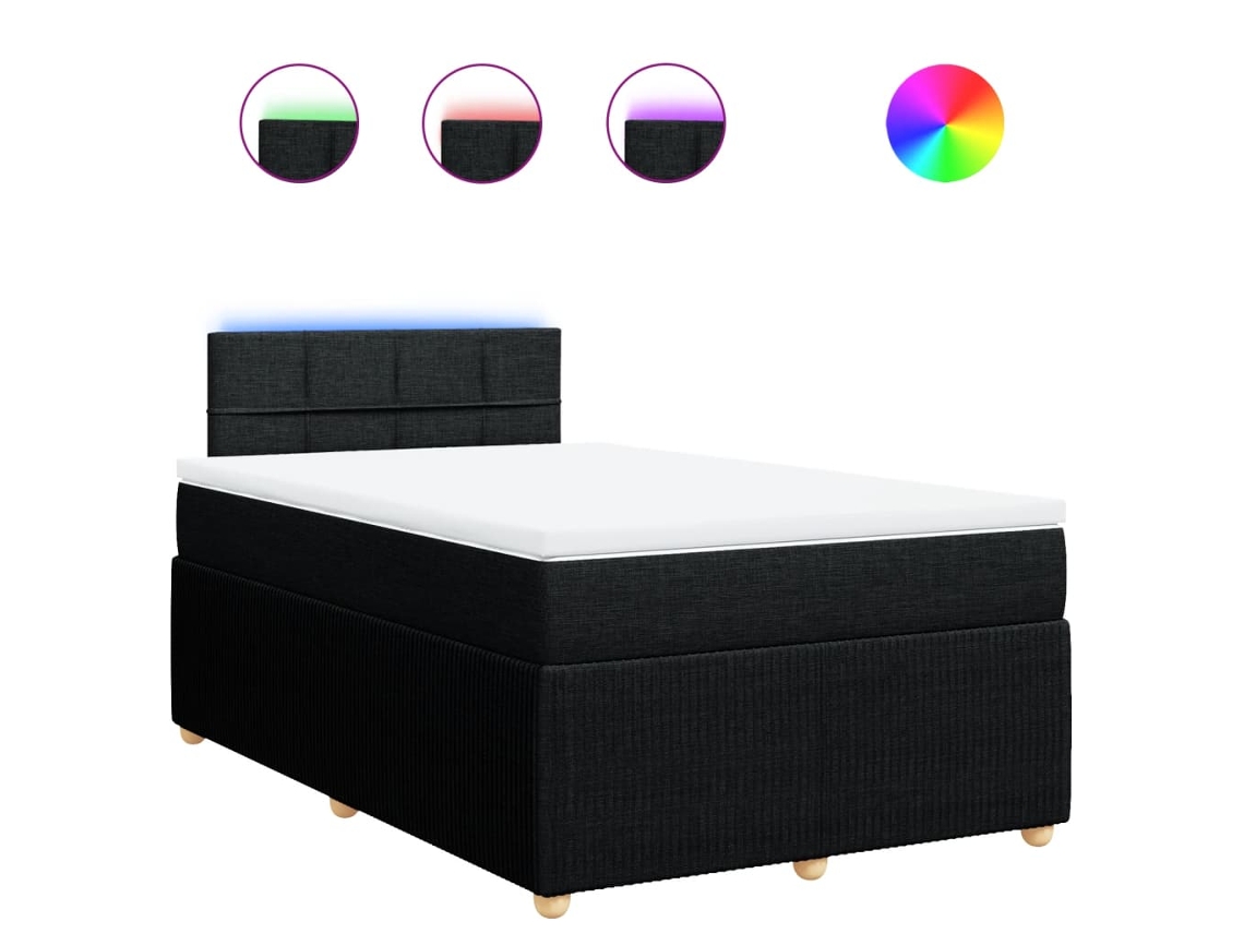 Box Spring Bed, Box Spring Beds Vidaxl Preto Tecido (120 X 200 Cm)