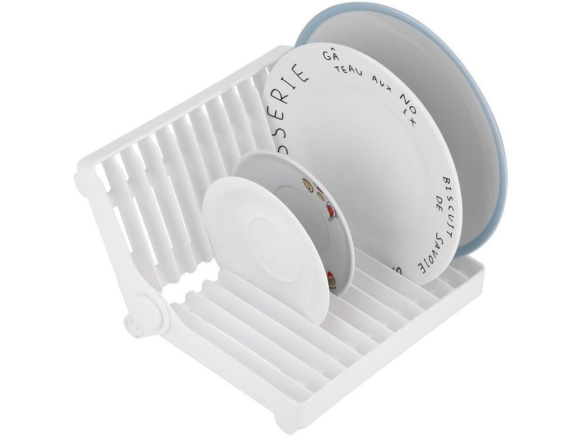 Estantes Para Secar Pratos Plegáveis De Plástico Abs Organizador Multifuncional Para Cozinha Lar 17.8x14.5x3.5cm Branco