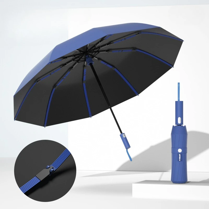 Guarda-chuva Automático À Prova De Vento (orquídea Escura), Feito De Material Vinílico, Com Fator De Proteção Solar Upf50+.