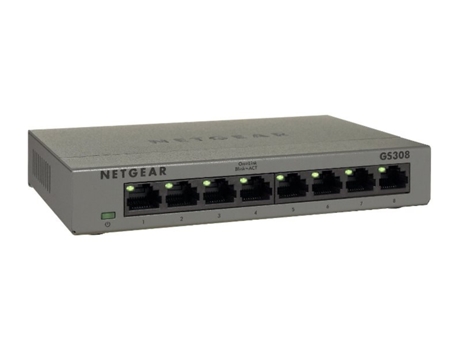 SWITCH 8 PORTAS GIGABIT NETGEAR GS308-100PES — Até 1000 Mbps | 8 Portas