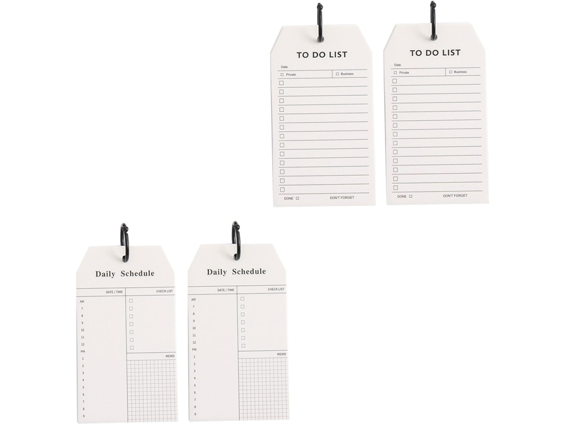Bloc-notes De Planification À Anneau, Lote De 4, Papel Branco