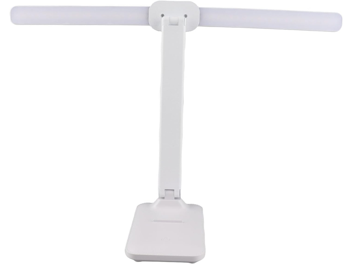 Luminária De Mesa Yosoo Health Gear Com 2 Cabeças Em Abs, 3 Cores De Luz, Ajuste Contínuo De Intensidade, Dobrável E Com