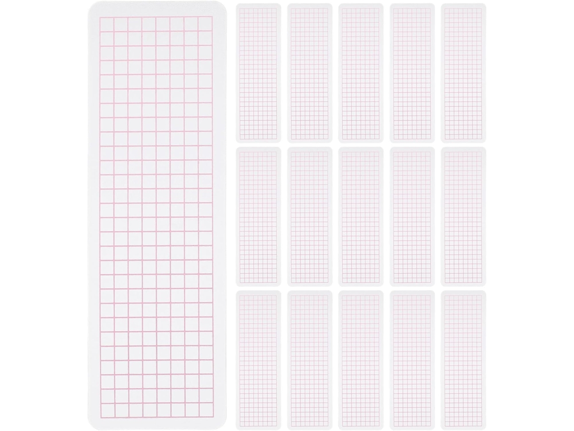 Organizador portátil com 60 adesivos washi rosa, divisórias sem desperdício para mesa e corredores.