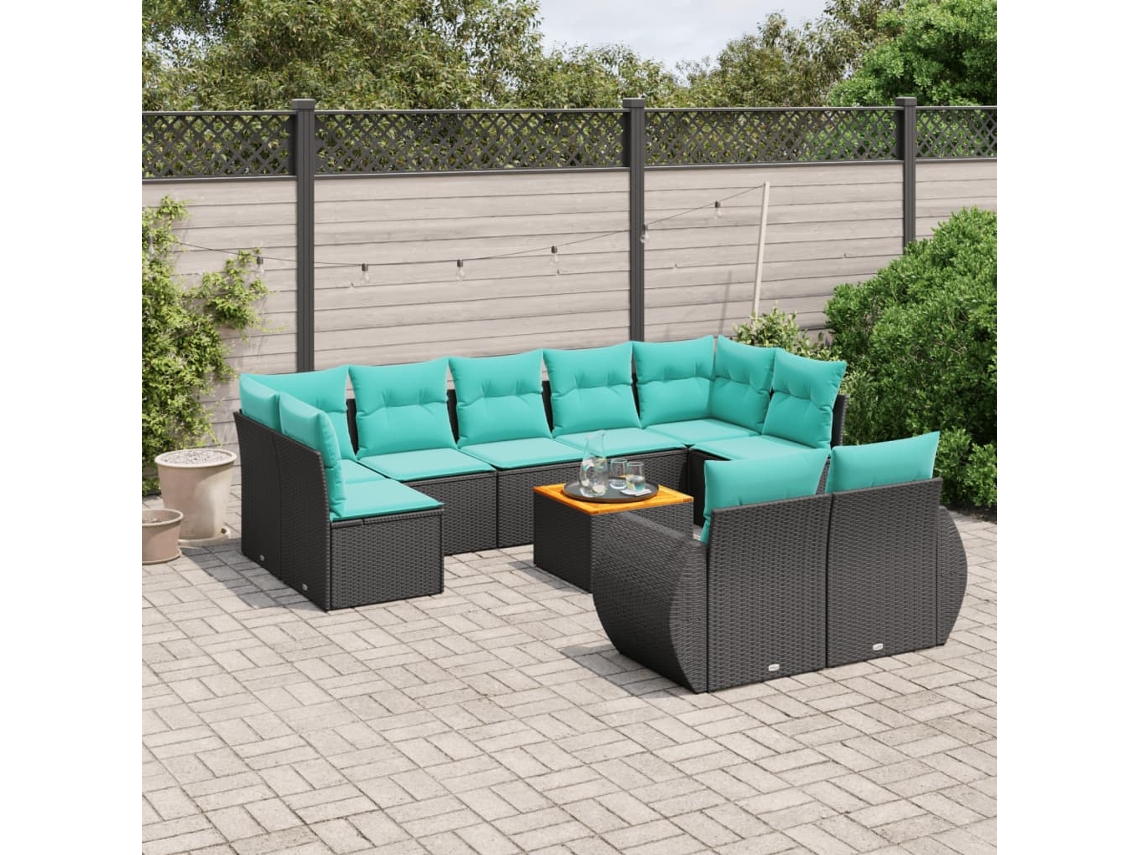 Conjunto de Sofá de Jardim com 12 Peças e Almofadas em Rattan Sintético Cinza VIDAXL