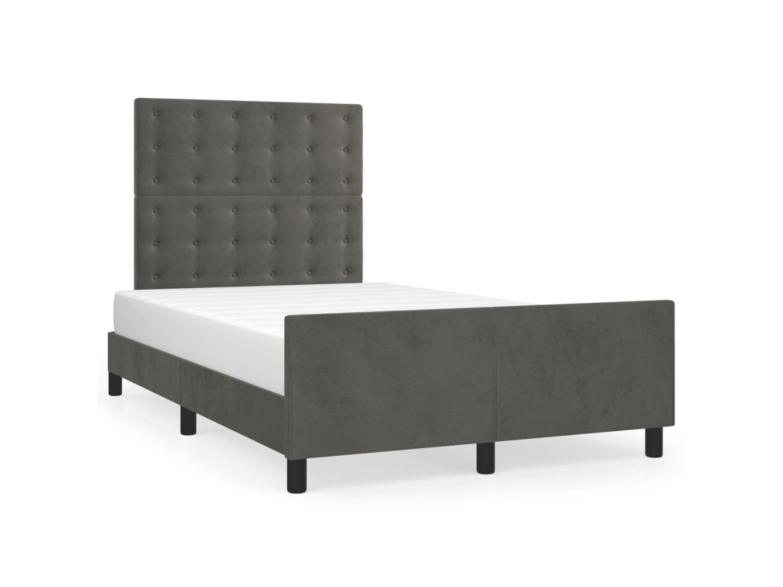 Bed Frame With Headboard, Bed Frames With Headboards Vidaxl Cinzeto Veludo (120 X 200 Cm)