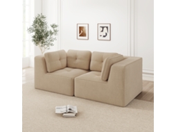 Sofá De Canto Modular E Ajustável, Sofá Sem Moldura Para Dois Lugares, Confortável Em Veludo Cotelê, Ideal Para Sala Ou Quarto, Na Cor Bege.