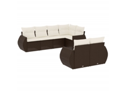 Garden Sofa Set, Garden Sofa Sets Vidaxl Marrom Rattan / Vime (n/a)