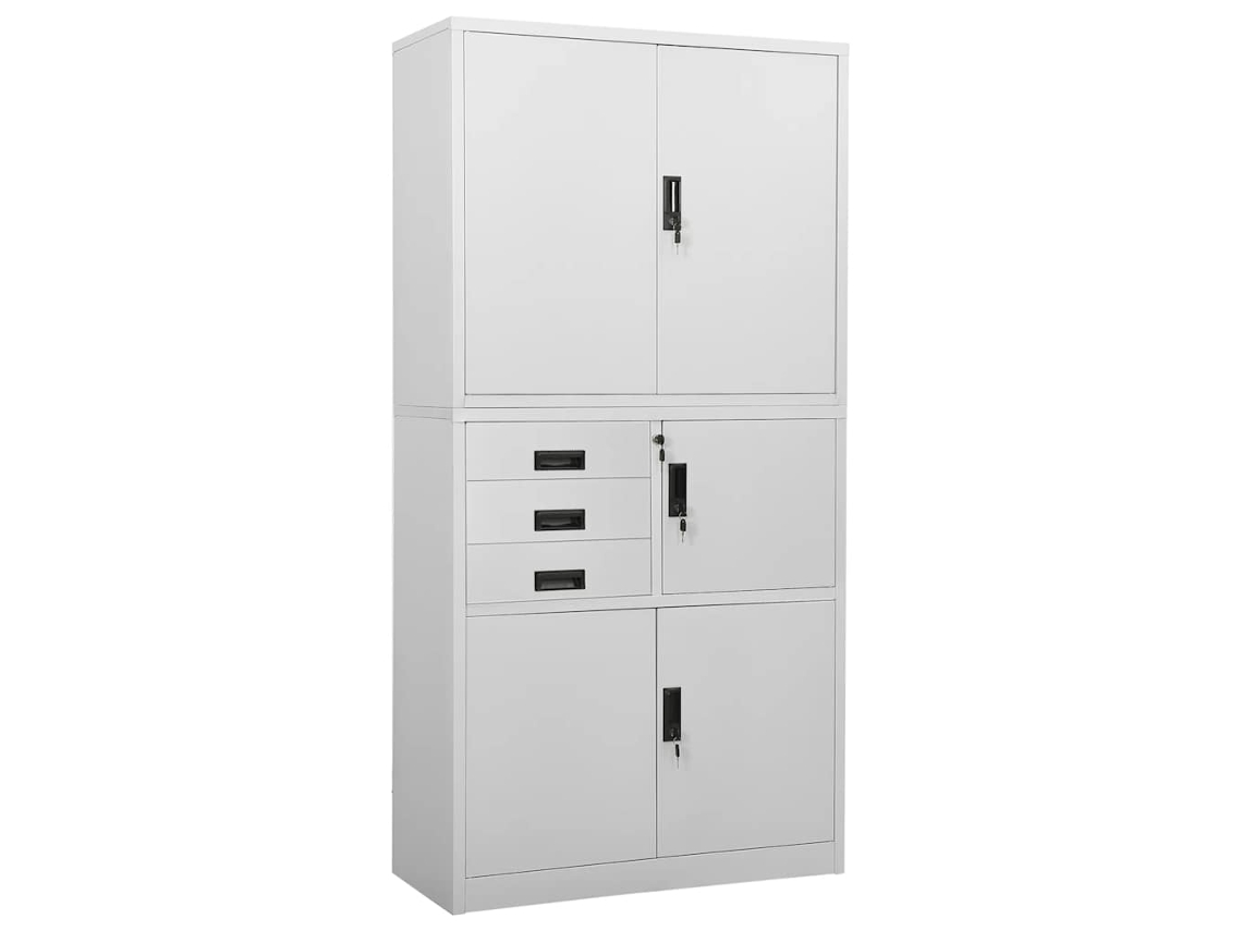 Vidaxl Armário De Escritório 90x40x180 Cm Aço Cinzento-claro