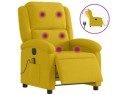 Electric Massage Recliner Chair, Electric Massage Recliner Chairs Vidaxl Amarelo Veludo