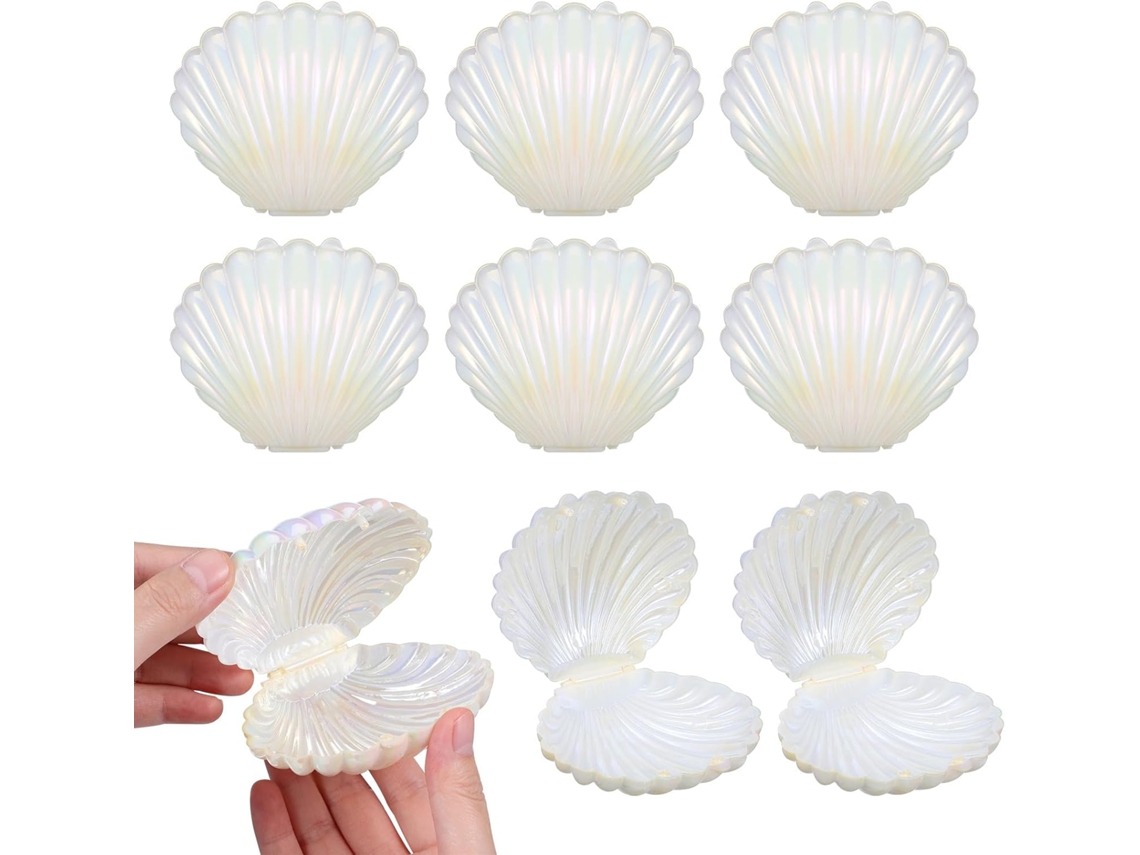Caixas De Doces Em Formato Concha, 30 Unidades, Mini Caixas Plásticas Para Lembrancinhas De Casamento E Festas, 9, 1x 7