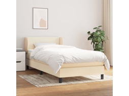Vidaxl Cama Com Molas/colchão 90x200 Cm Tecido Cor Crème