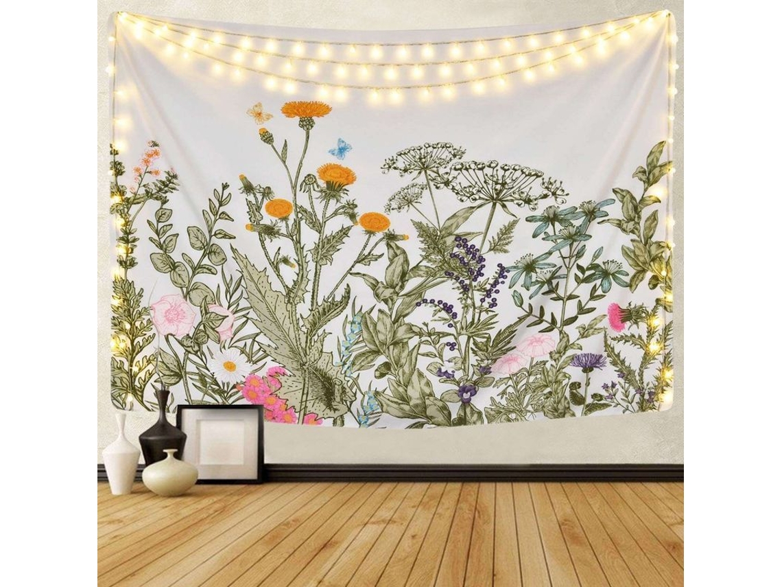Tapiz De Flores Silvestres E Plantas Vintage Para Parede De Design Único E Material De Alta Qualidade