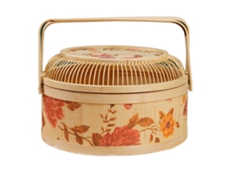 Cesta de Bambu Pequena Tecida de Ratão para Flores S/MARCA