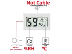 Mini Termômetro E Higrômetro Digital Lcd Para Ambientes Internos, Prático E Com Sensor De Temperatura E Umidade. Nostalgia88