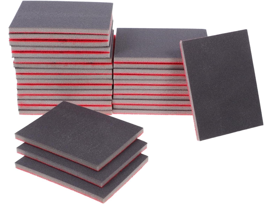 Conjunto de 32 Esponjas Abrasivas de Grão Ultrafino para Lixamento a Seco e Úmido, Blocos de Espuma para Drywall. SFUSHOS