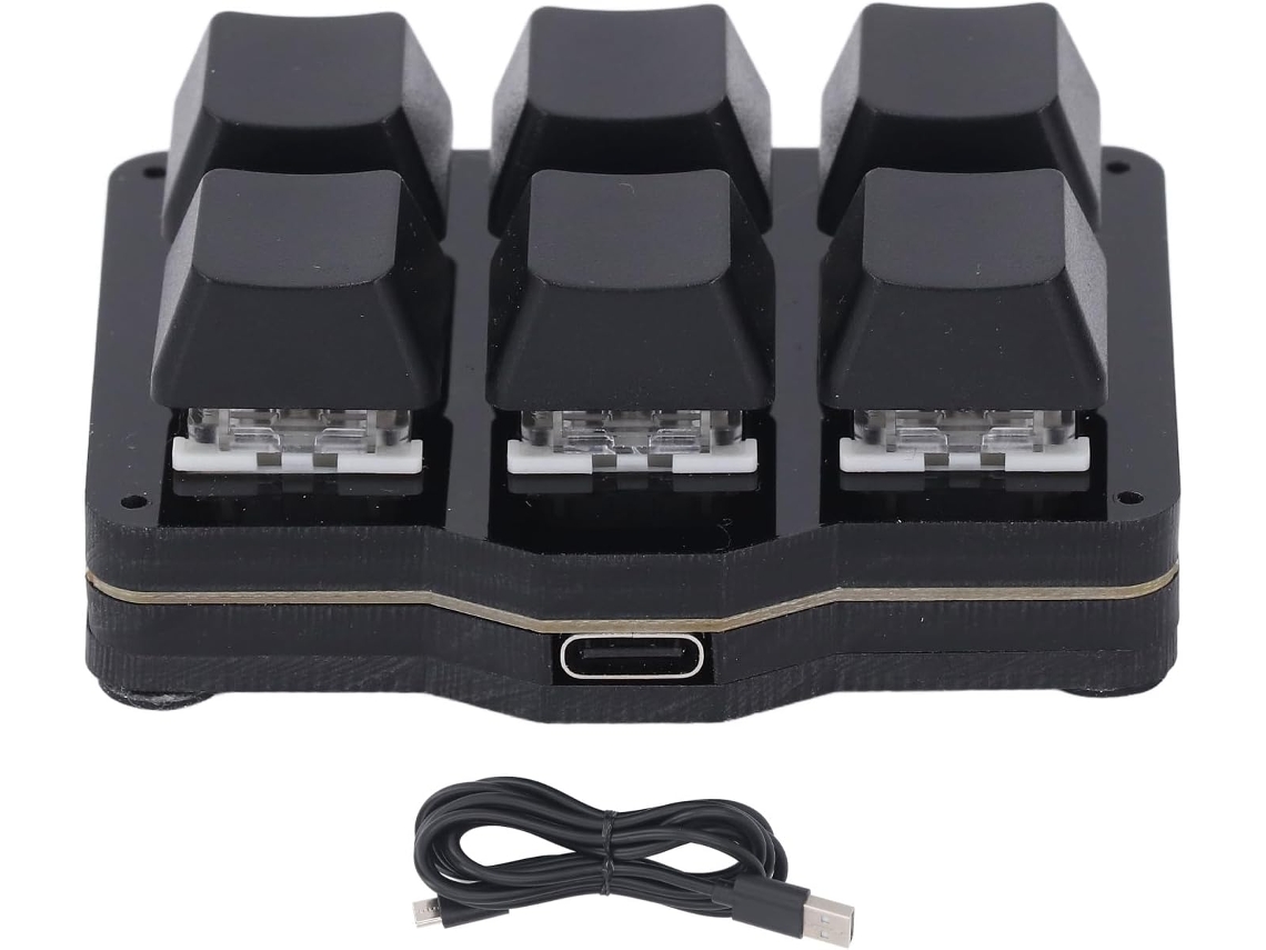 Teclado Mecânico Programável com uma Só Mão, com 6 Teclas Macro e Switches Mx. SFUSHOS