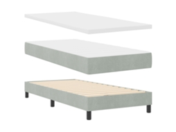 Conjunto 1 Cama Box Vidaxl Cinzento-claro Veludo (100 X 200 Cm)