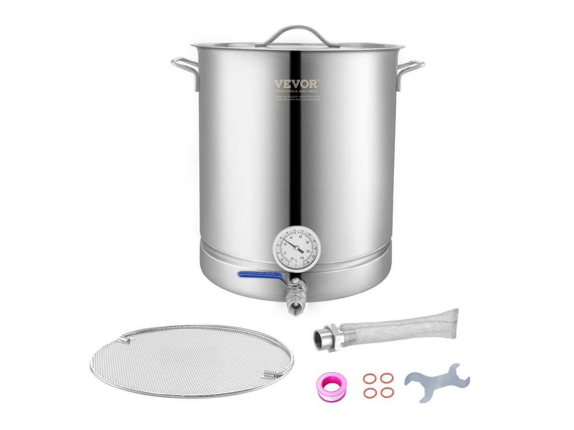 Chaleira de Aço Inoxidável Jarro de Cerveja de 16 Galões Três Bottom Beer Chaleira de Cerveja Suprimentos de Fabricação de Cerveja Caseira VEVOR