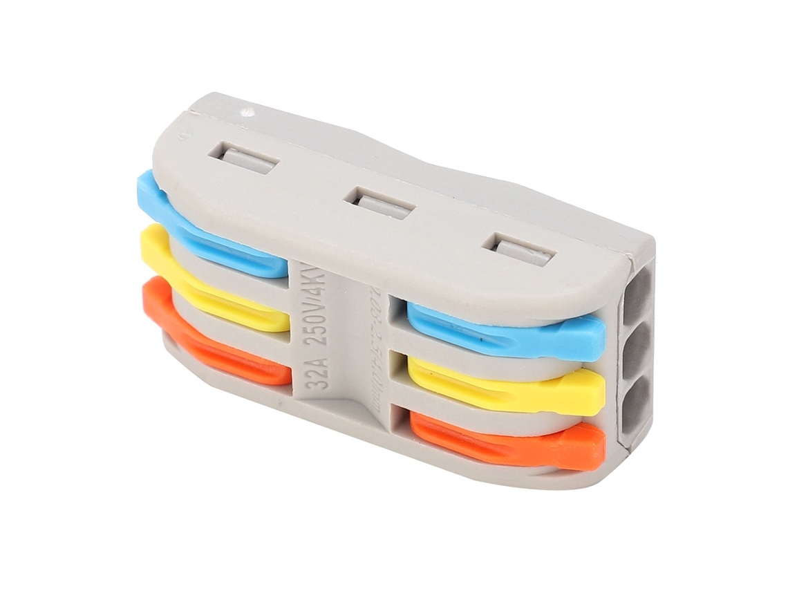 Conector De Cabo Flexível E Rigido Spl Rápido Terminal De Fixação De Fio Em Bloco 5 Peças Multicolor Spl‑3