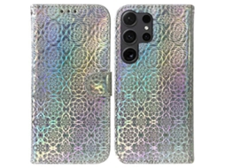 Capa De Couro Com Suporte Para Samsung Galaxy S25 Ultra Com Estampa De Flores Deslumbrantes