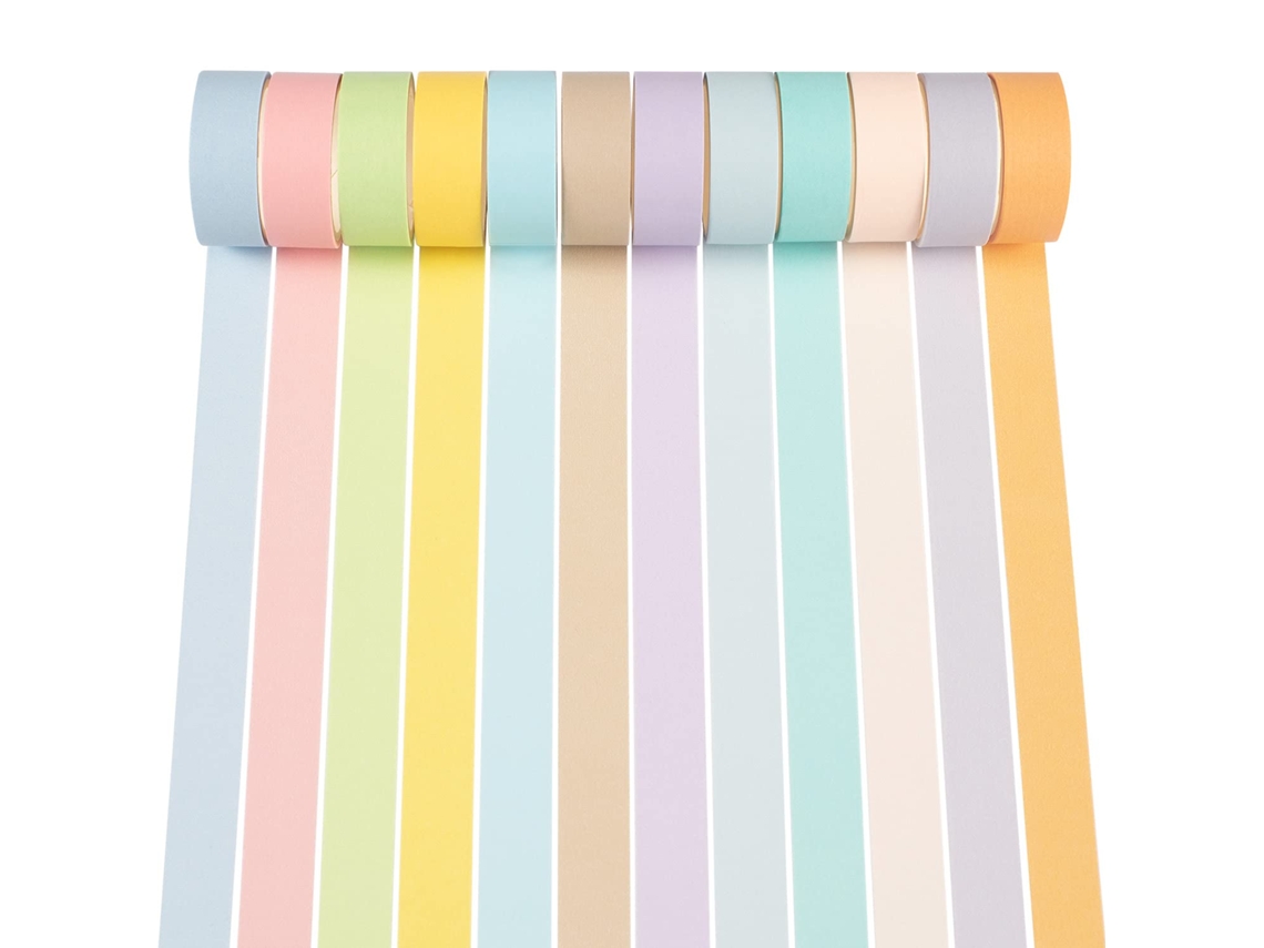 Fita Adesiva Washi, Fita Washi Em Tons Pastel, 15 Mm De Largura, Ideal Artesanato, Bullet Journals, Planners E Scrapbooking