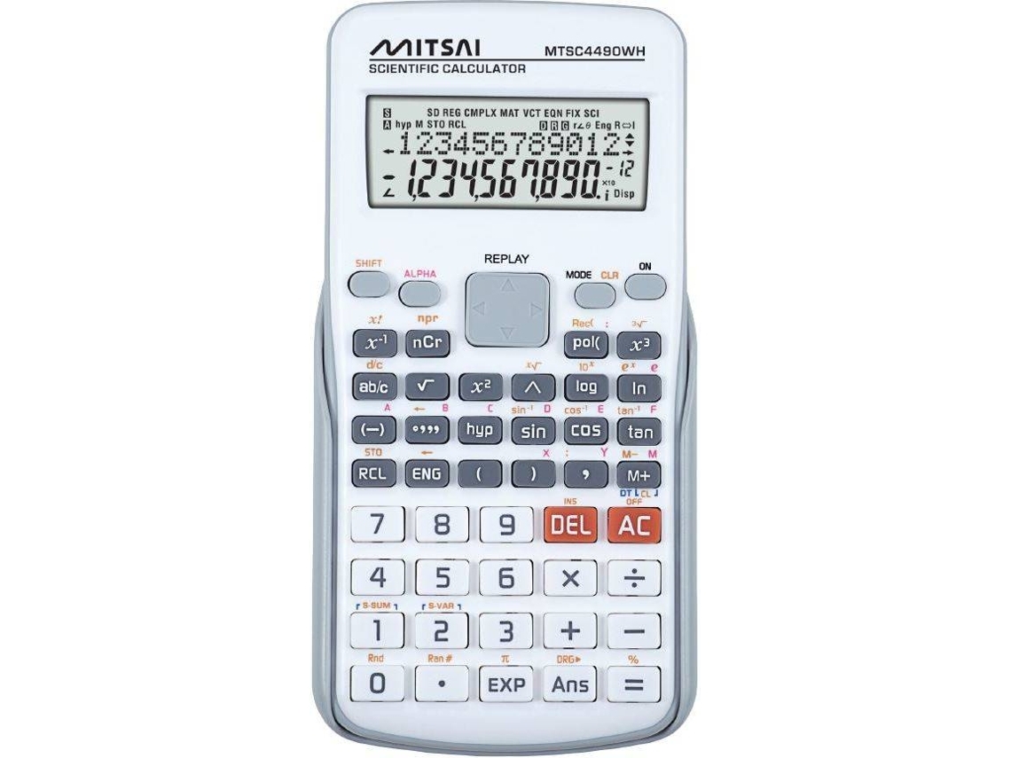 Calculadora Científica MITSAI MTSC4490WH Branco (Outlet Caixa Aberta - 12 dígitos)