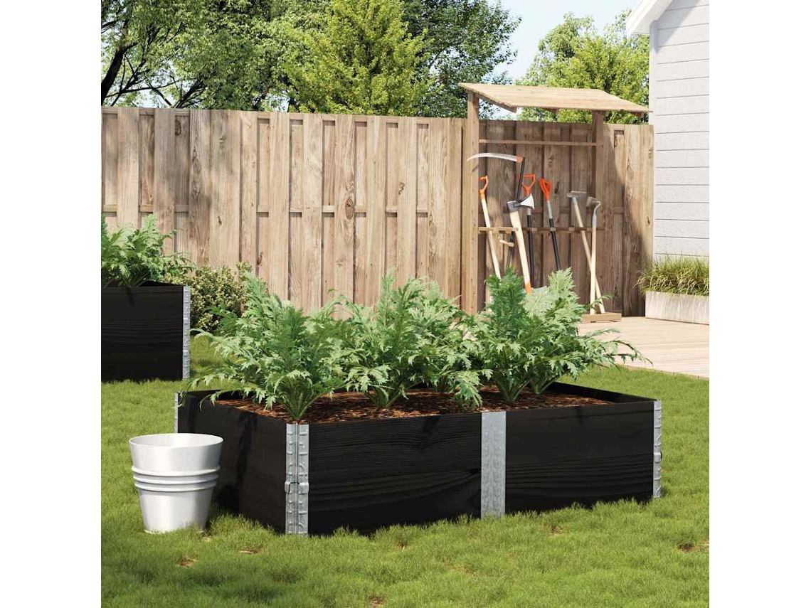 Vidaxl Vaso/floreira De Jardim 150x100cm Madeira De Pinho Maciça Preto