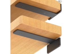 Suporte Invisível Para Prateleira Flutuante, 6 Peças, Metal, Reforçado, Em L, 15 Cm, Preto