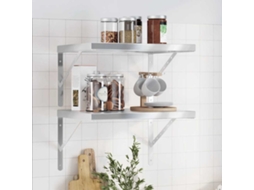 Vidaxl Prateleiras De Parede 2 Pcs 50x40 Cm Aço Inoxidável Prateado
