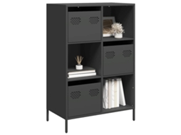Vidaxl Móvel Alto 68x39x103,5 Cm Aço Preto