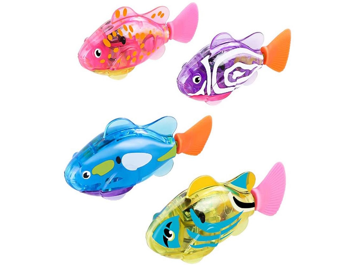 Mali 4pcs Brinquedo Peixe Nadador com Luz Led Brinquedo Banho Robótico para Bebê Pet