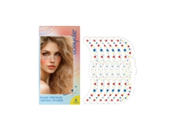 Tatuagens Temporárias Zephoco Shimmer Freckle Star Flash Com Design Laxiscreed Em Cores Vermelho, Branco E Azul