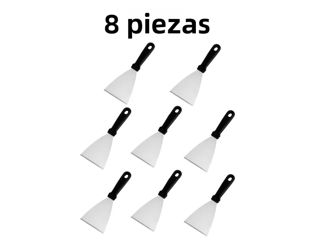 (tipo A, 8 Peças) Grelha E Pá Em Aço Inoxidável, Resistentes Ao Calor, Adequadas Para Fazer Hambúrgueres E Tortillas.