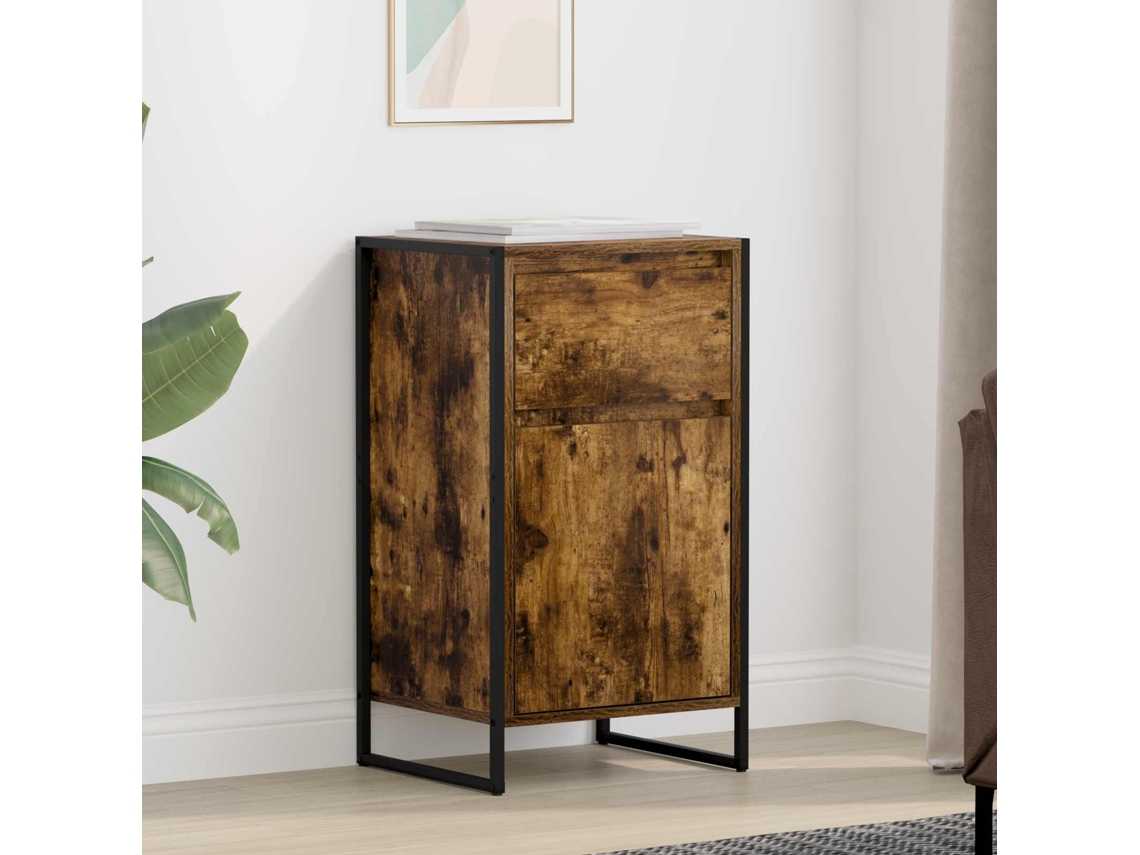 Vidaxl Buffet Carvalho Fumê 43 X 36 X 75,5 Cm Derivados De Madeira