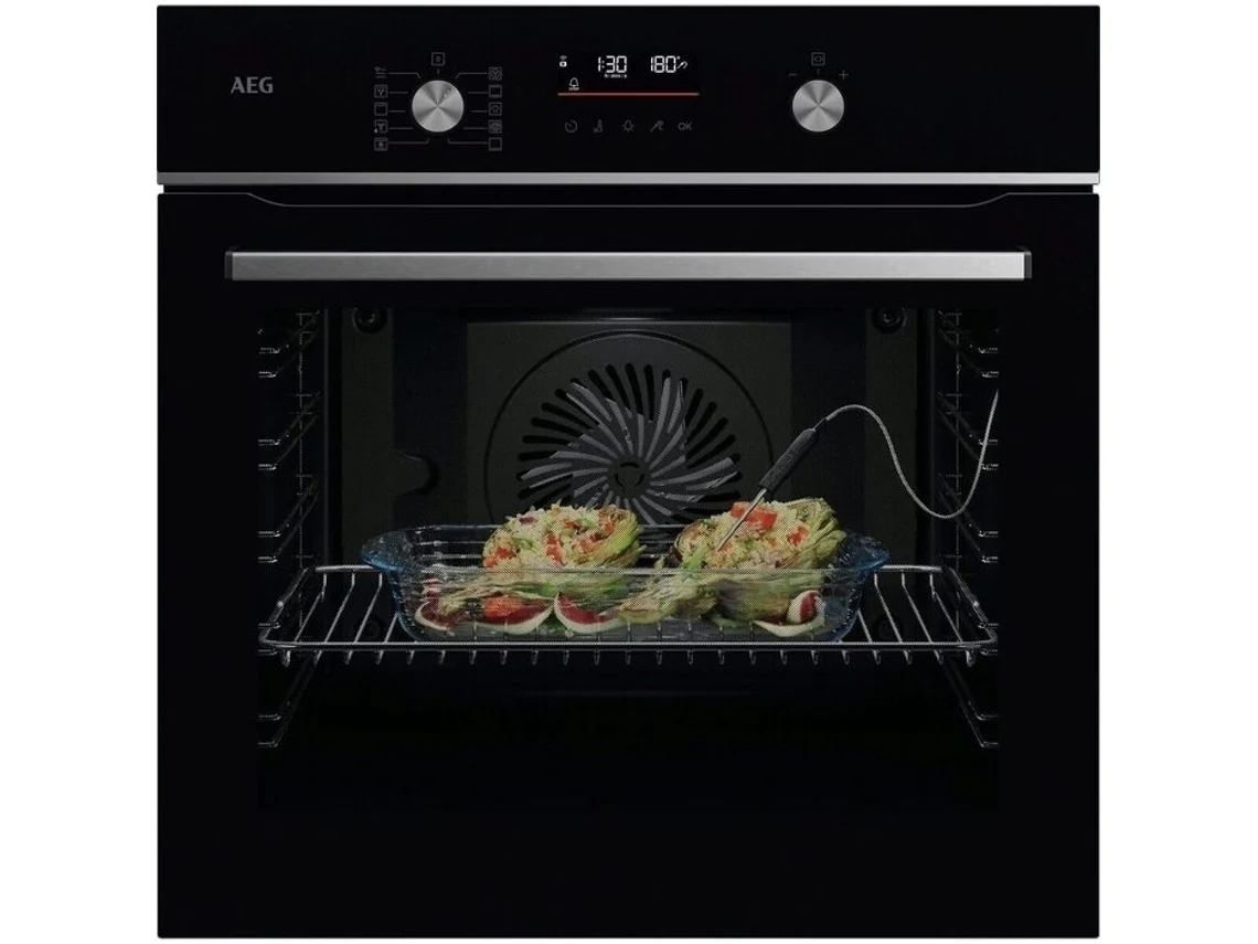 Forno Multifunções AEG OA5PB531AB SteamBake (71 L - AquaClean e Pirólitico - Preto) 