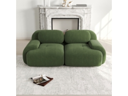 Sofá Loveseat 82'' - Cordão, Modular, Com Braços Curvos E Base Antiderrapante, Estofamento Altamente Elástico - Verde