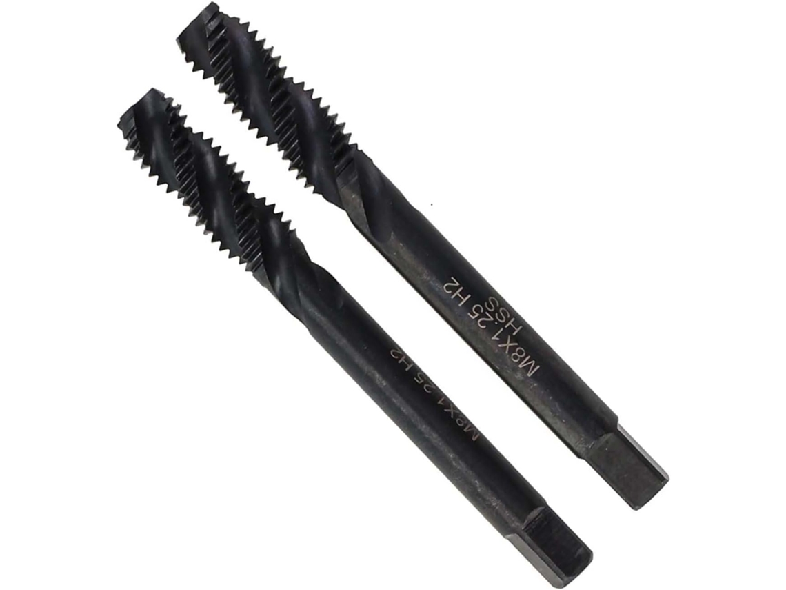 Conjunto De 2 Machos Rosca Helicoidal M8 X 1, 25 Para Furação De Alumínio E Plásticos Rígidos