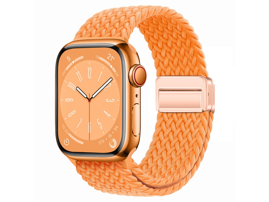 Bracelete Para Apple Watch 38/40/41/42mm Laranja Brilhante Cuich