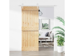 Vidaxl Porta Deslizante 80 X 210 Cm Natural E Branco