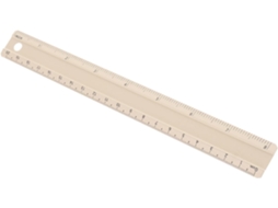 Régua de alumínio Bege de 20 cm com escala nítida, fácil de transportar, ideal para medições precisas e desenhos.