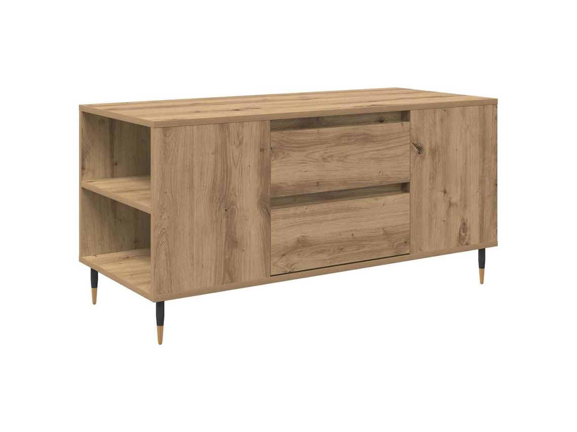 Conjunto de 2 Mesas de Centro com Gaveta Carvalho Artesanal 102x44,5x50 cm MAISON EXCLUSIVE