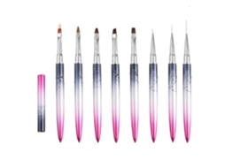 Kit de Pincéis para Design de Unhas com 8 Pacotes Multicolorido