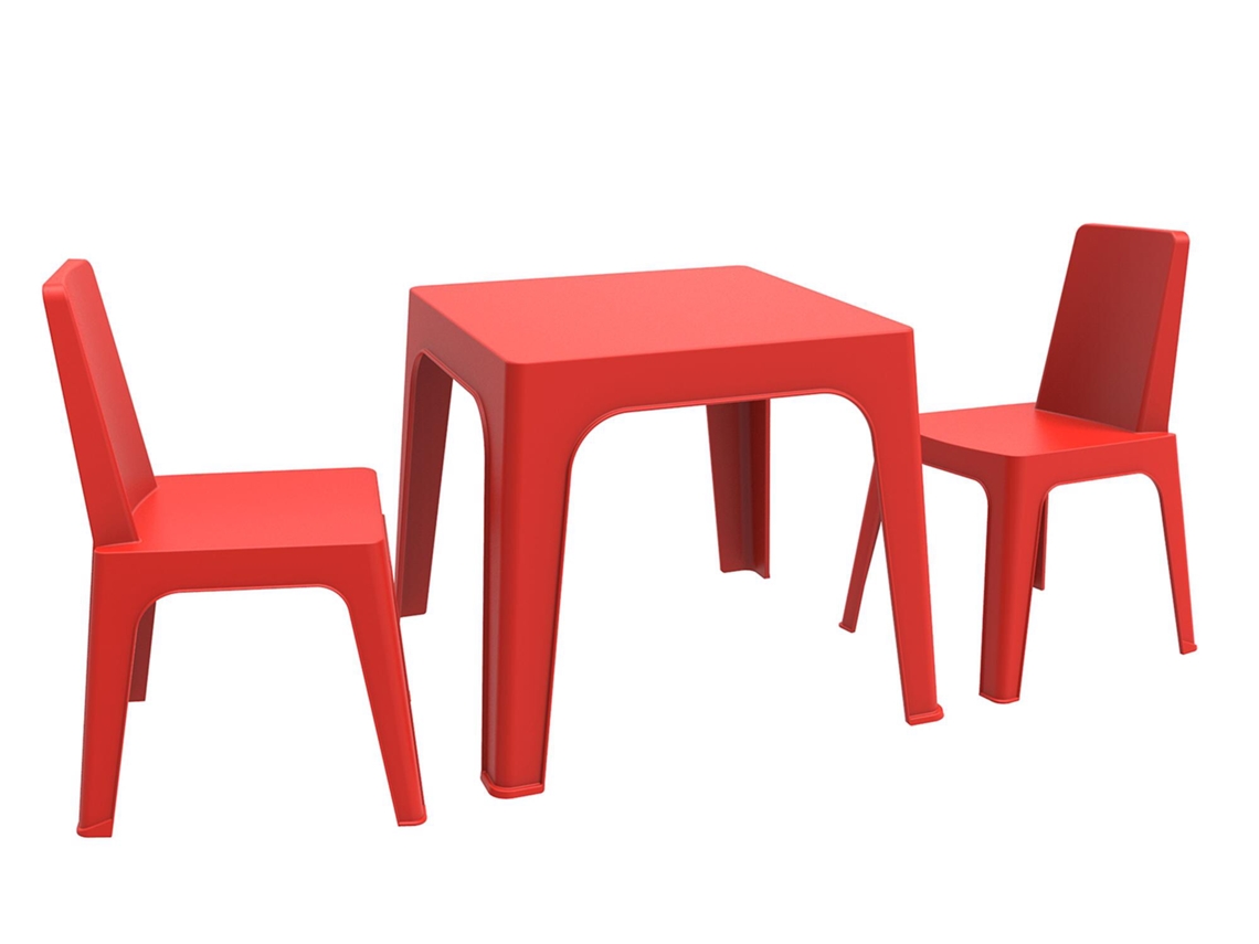 Set 2+1 Cadeiras-mesa Crianças Interior, Exterior Vermelho Julieta Garbar