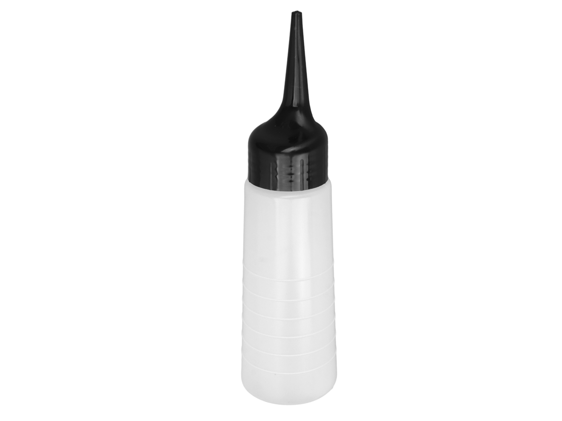 Frasco aplicador anti-vazamento com escala transparente para coloração capilar, tratamento com óleo e acessórios de salão de beleza.