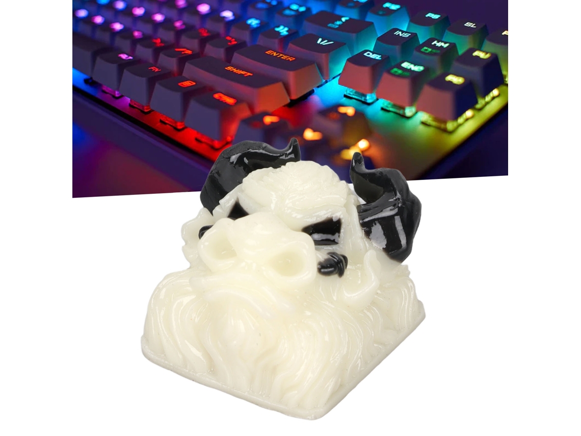 Lurelia Keycaps Resina Gravada Mão Formato Cabeça Touro Para Teclado Mecânico