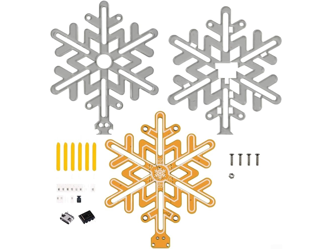 Kit De Luminária Noturna Floco Neve Diy Com Dimmer Toque Lâmpada Led
