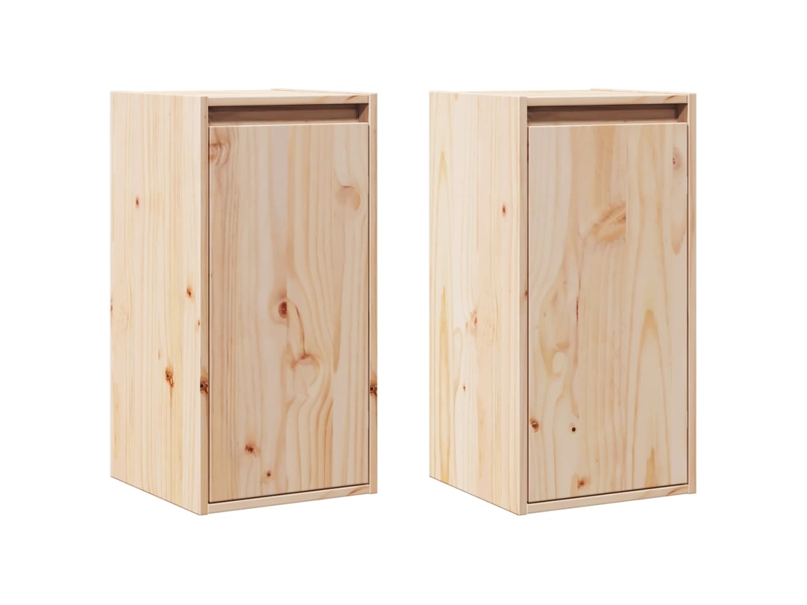 Conjunto de 2 Mesas de Cabeceira MAISON EXCLUSIVE em Madeira de Pinho Maciça (30x30x60 cm)