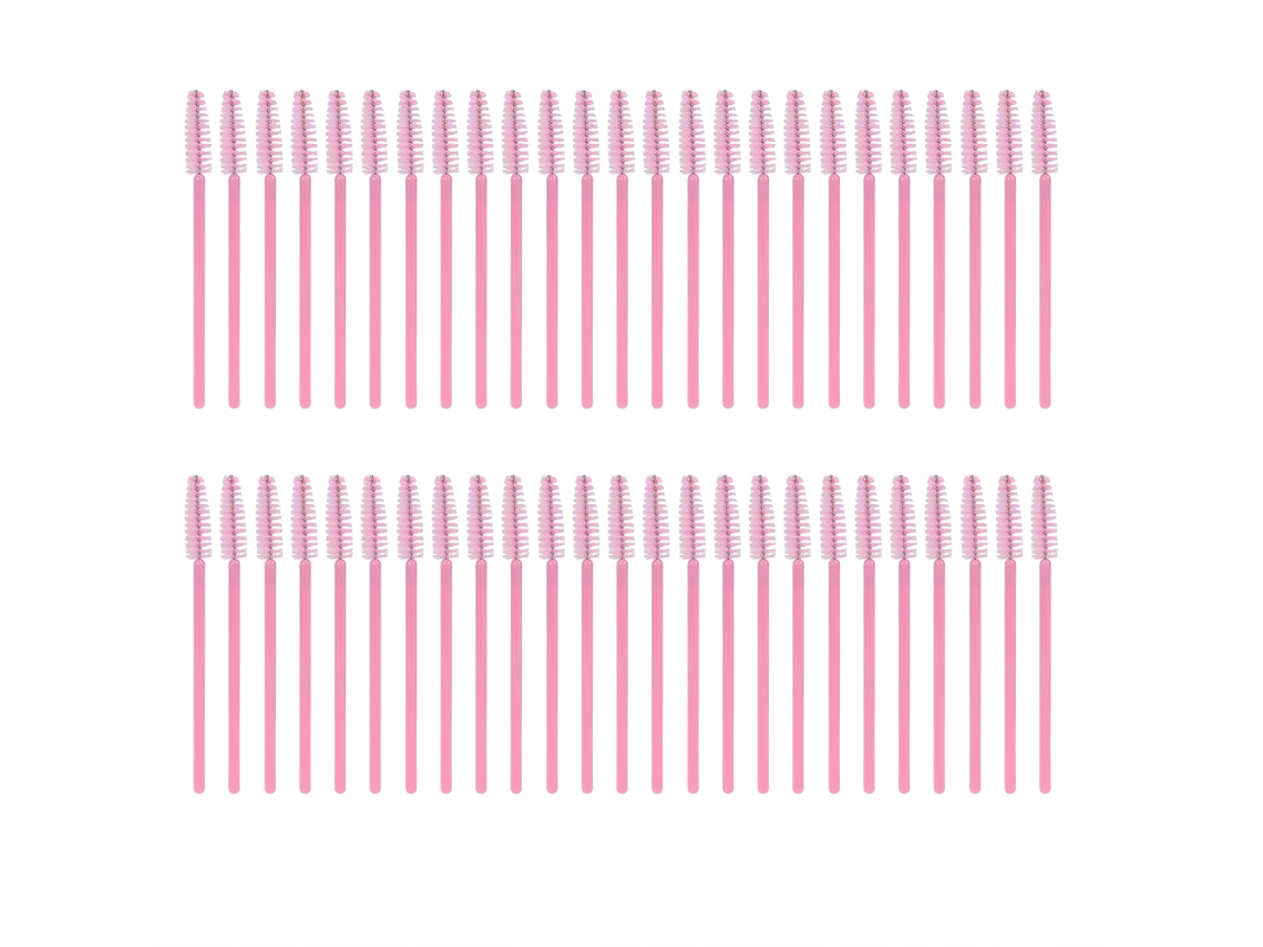 50pcs/set Pincéis Descartáveis De Cílios Aplicadores De Máscara Ferramentas De Maquiagem Para Olhos Rosa