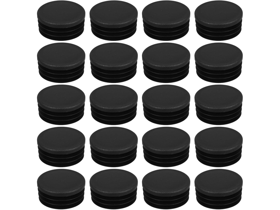 Conjunto De 20-tampas Antiderrapantes Quadradas Com Rosca, Pretas, Para Pés De Cadeiras, Móveis E Proteção De Tubulações
