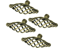 Puxadores De Porta Antigos Yardenfun, Conjunto De 4 Peças, Tamanho Grande, Estilo Gaiola De Pássaro Nórdica, Para